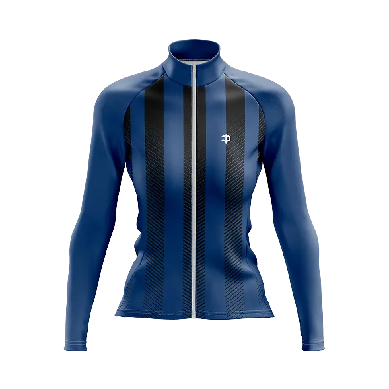 slim fit workout hoodieWomen's Blue Banda Long Sleeve Cycling Jersey