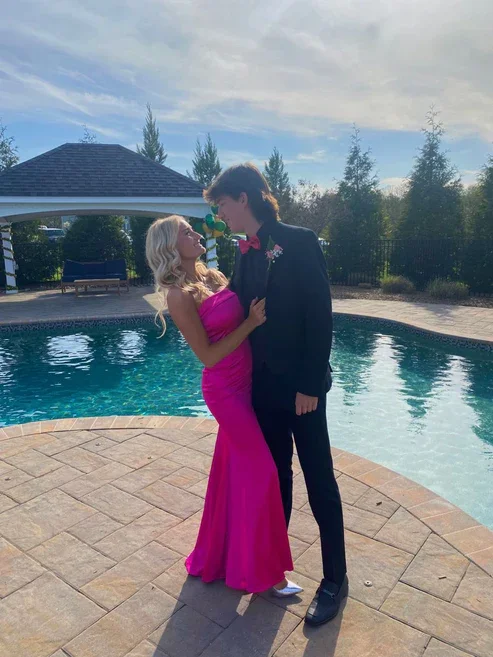 comfy maxi dressElegant Strapless Fuchsia Satin Long Prom Dress,Fuchsia Evening Gown