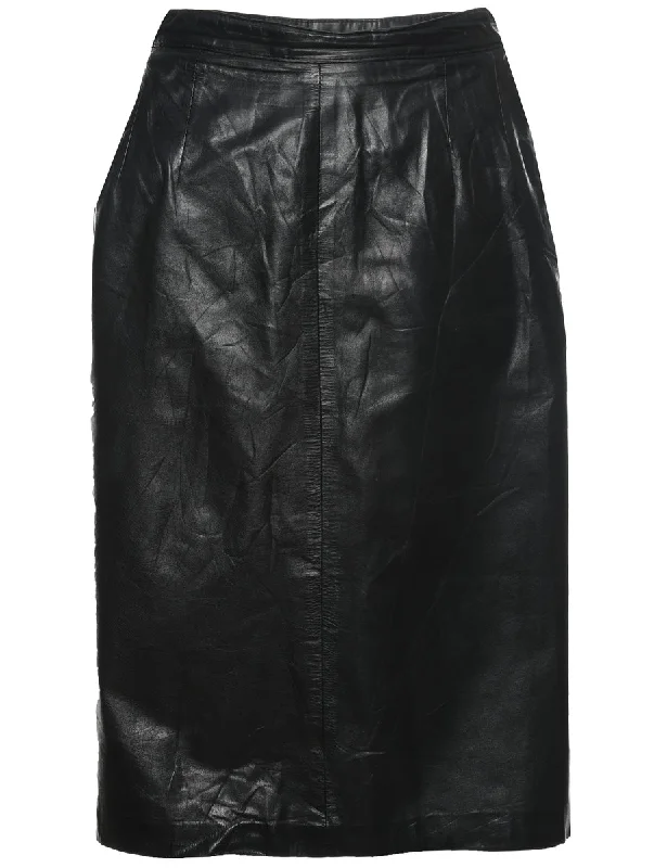 street style coatBlack Leather Skirt - S