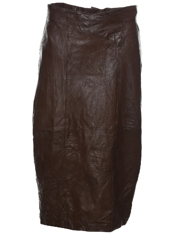 warm jacketBrown Leather Skirt - M