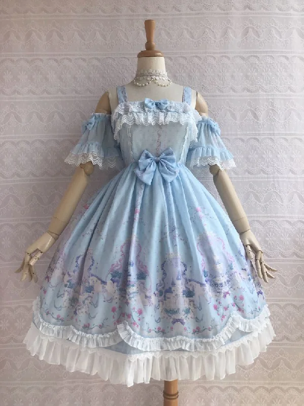 velvet dressYilia~Unicorn's Secret Garden Summer Lolita JSK Dress